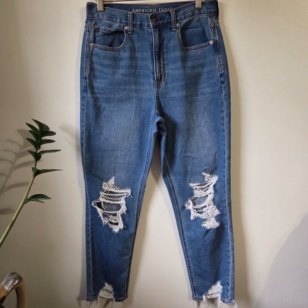 EUC LIKE NEW AMERICAN EAGLE OUTFITTERS DESTROYED MOM JEAN SIZE 6 REGULAR